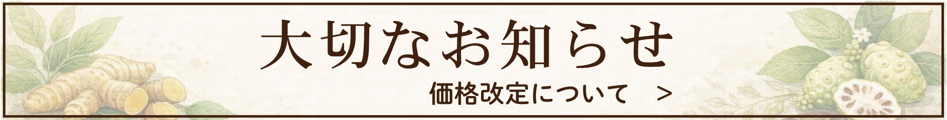 価格改定のお知らせ
